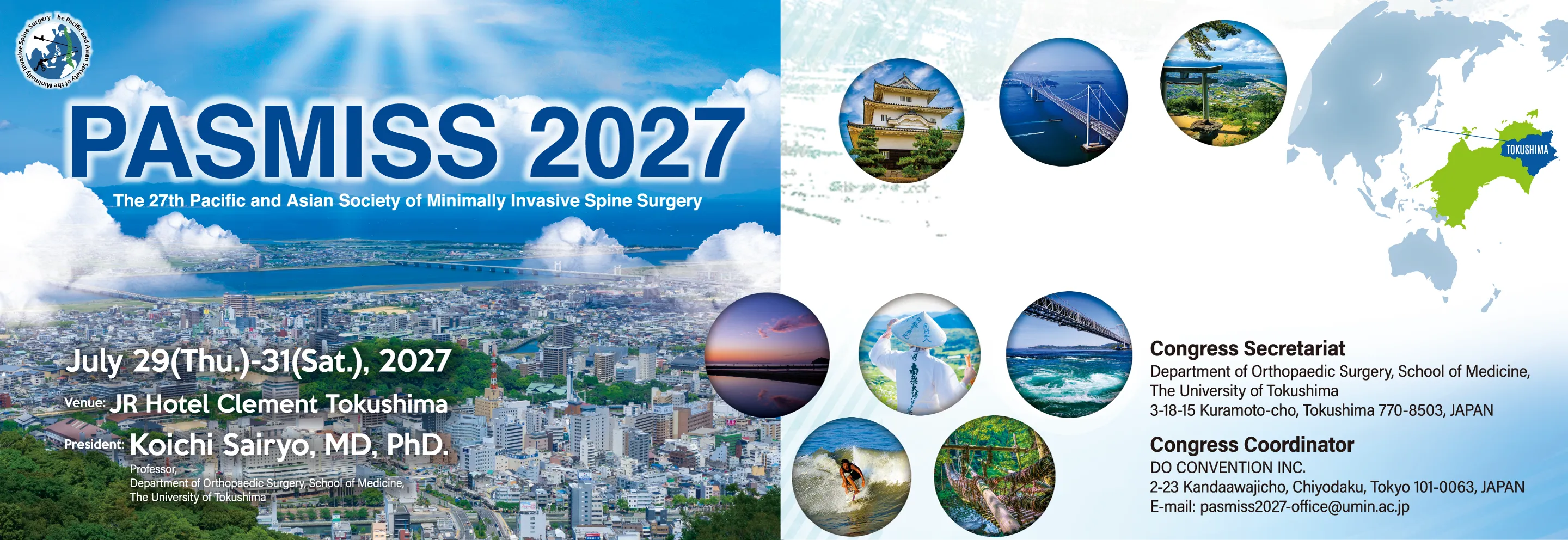 PASMISS 2027, July 29 to 31, 2027, at JR Hotel Clement Tokushima